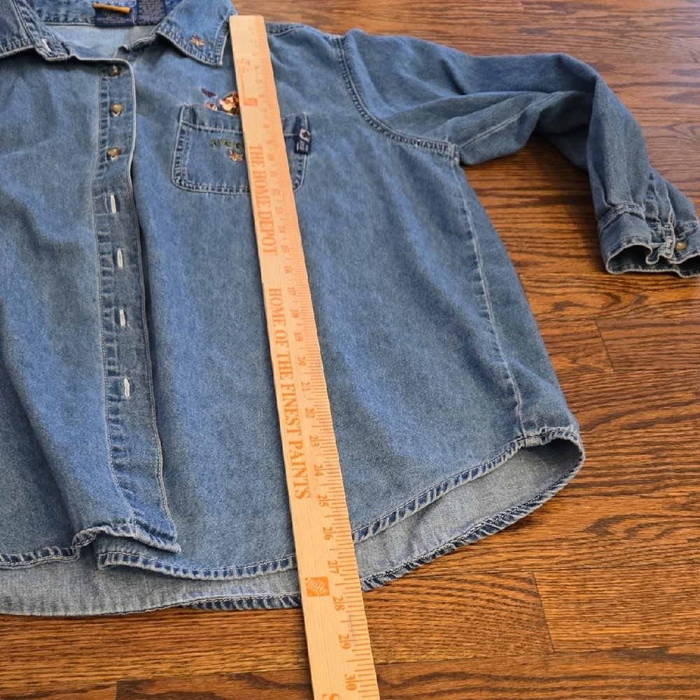 Vintage Disney POOH TIGGER 100 Acre Wood Jean Shirt Sz 18/20 - Picture 7 of 9